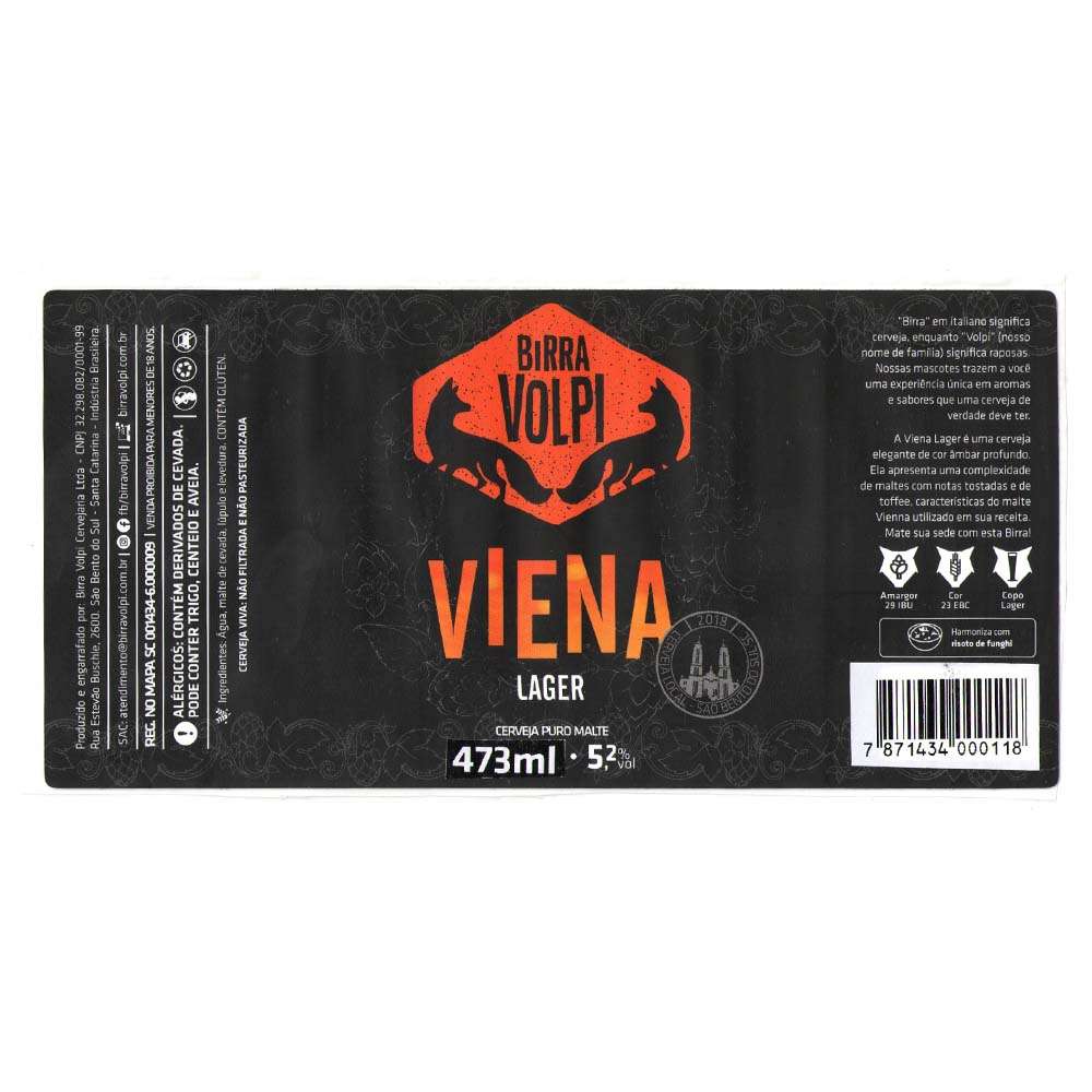 Birra Volpi Viena Lager 473 ml