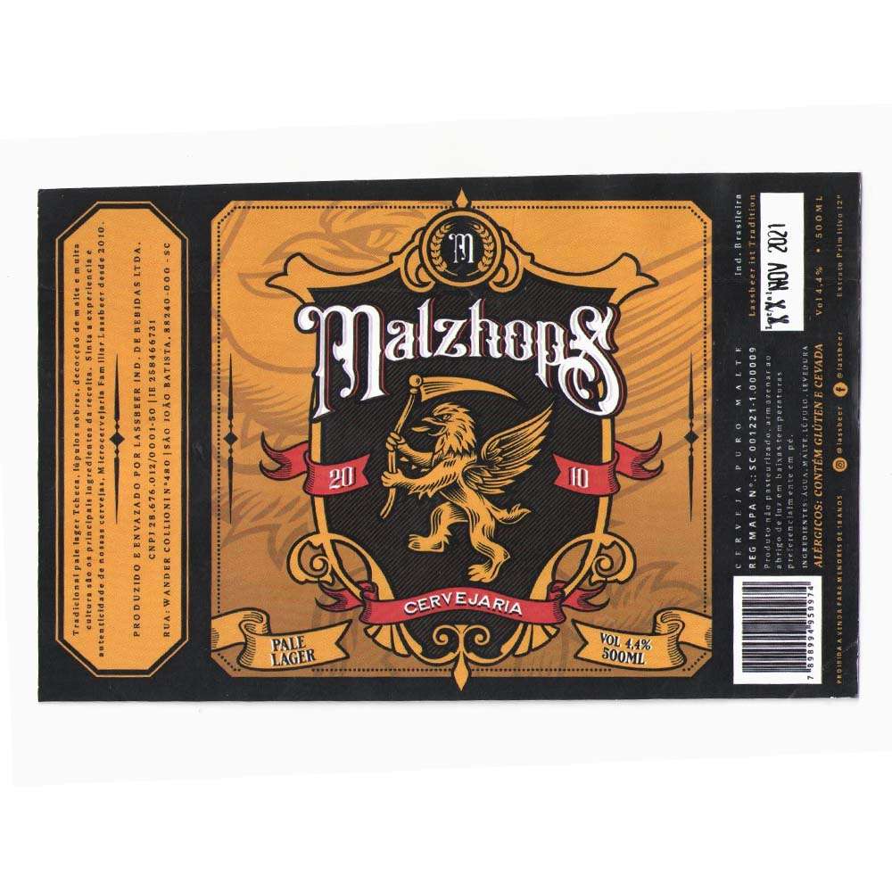 Malzhops Cervejaria  Pale Lager 500 ml