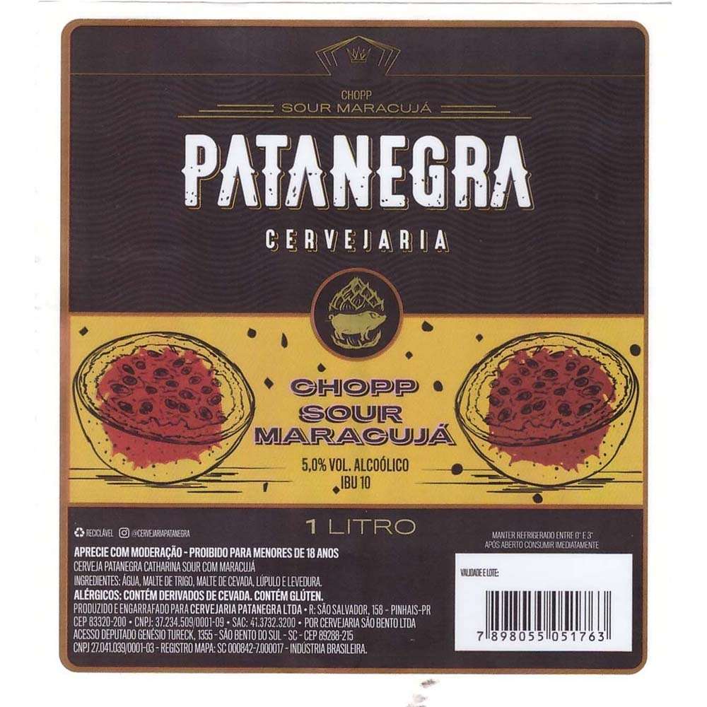 Patanegra Chopp Sour Maracujá 1L