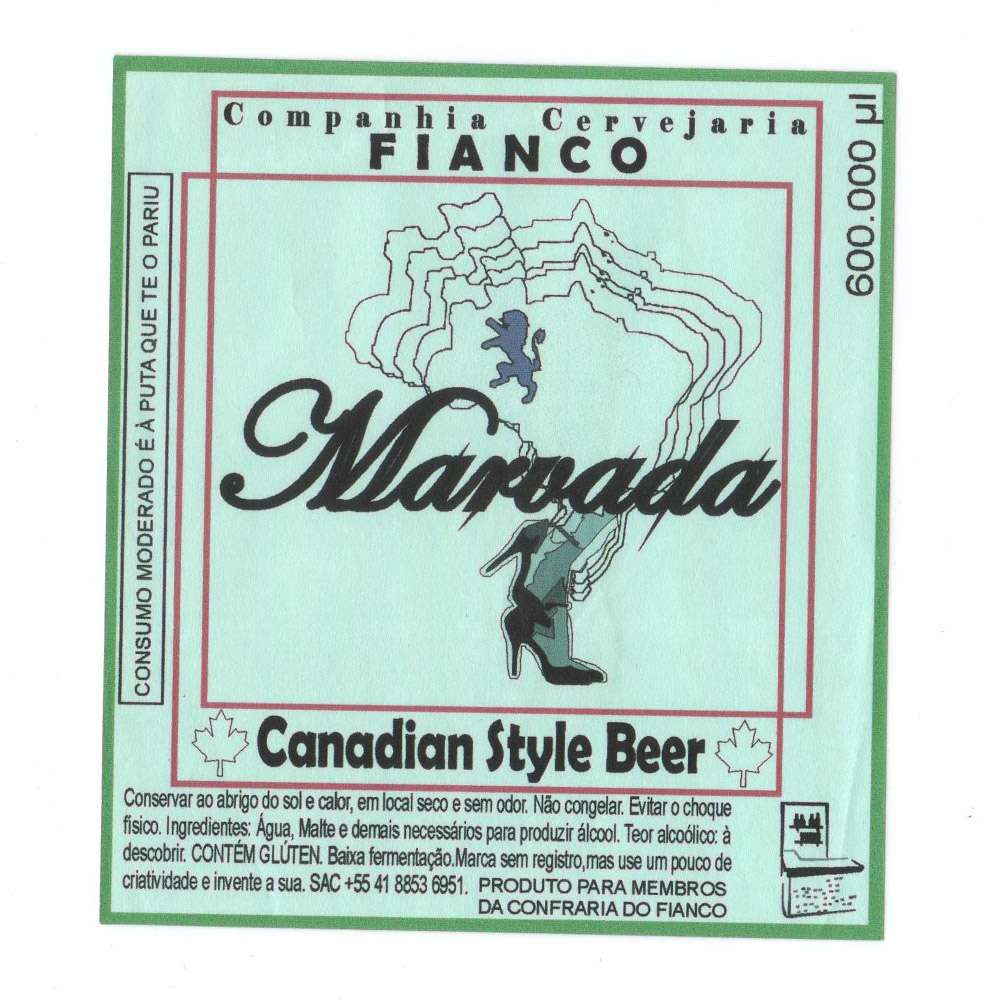 Cervejaria Fianco - Marvada Canadian Style Beer (Rótulo verde)