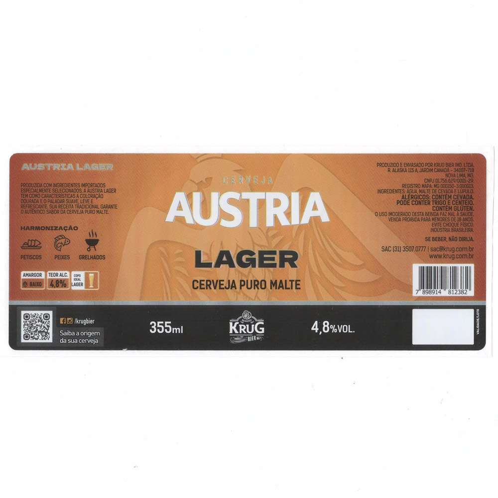 Krug Bier - Áustria Lager 355ml
