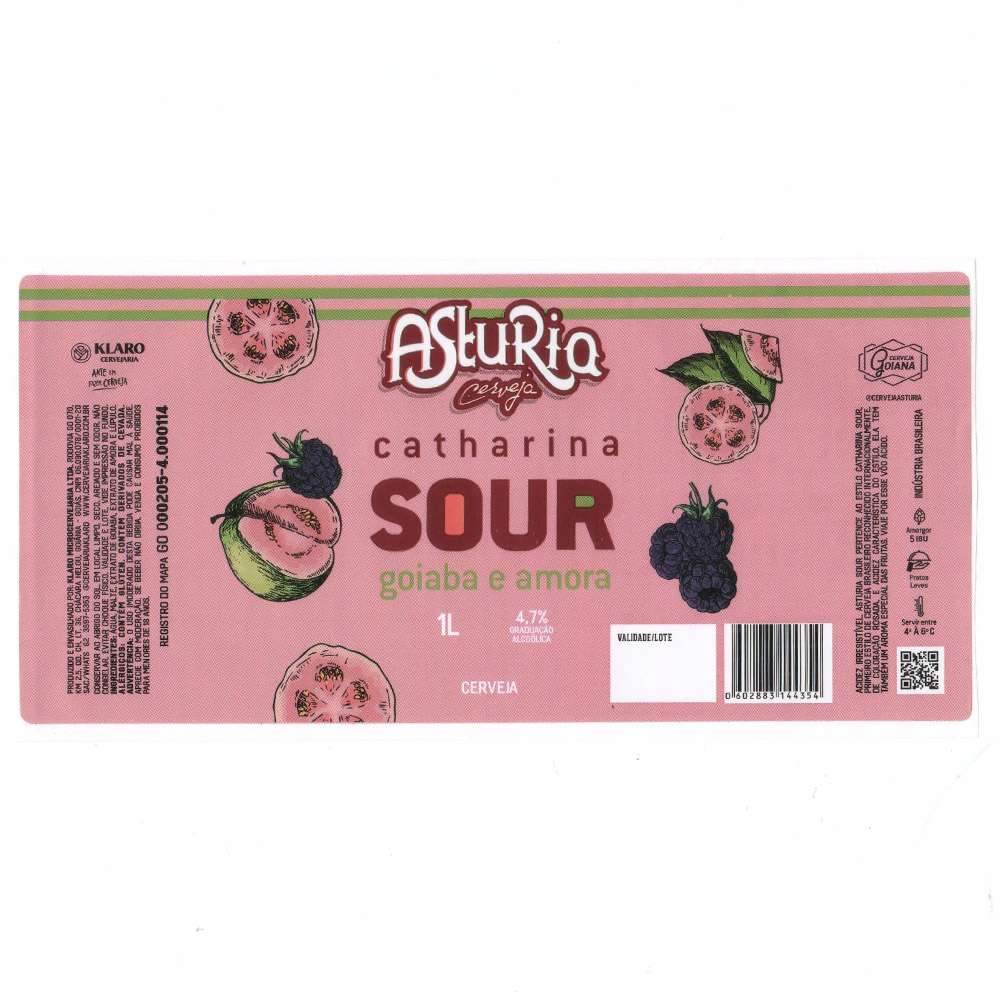 Asturia Cerveja - Catharina Sour Goiaba e Amora 1L