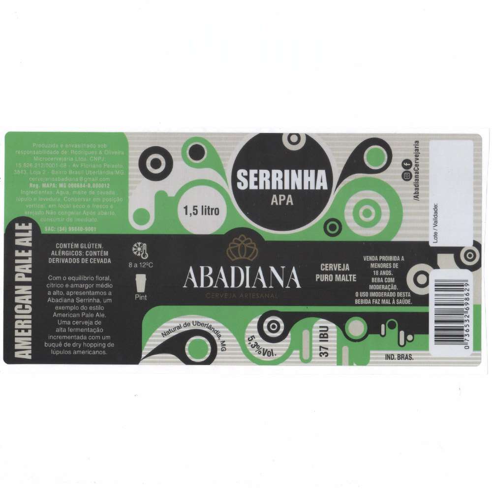 Abadiana Cervejaria - Serrinha Apa 1,5litro 