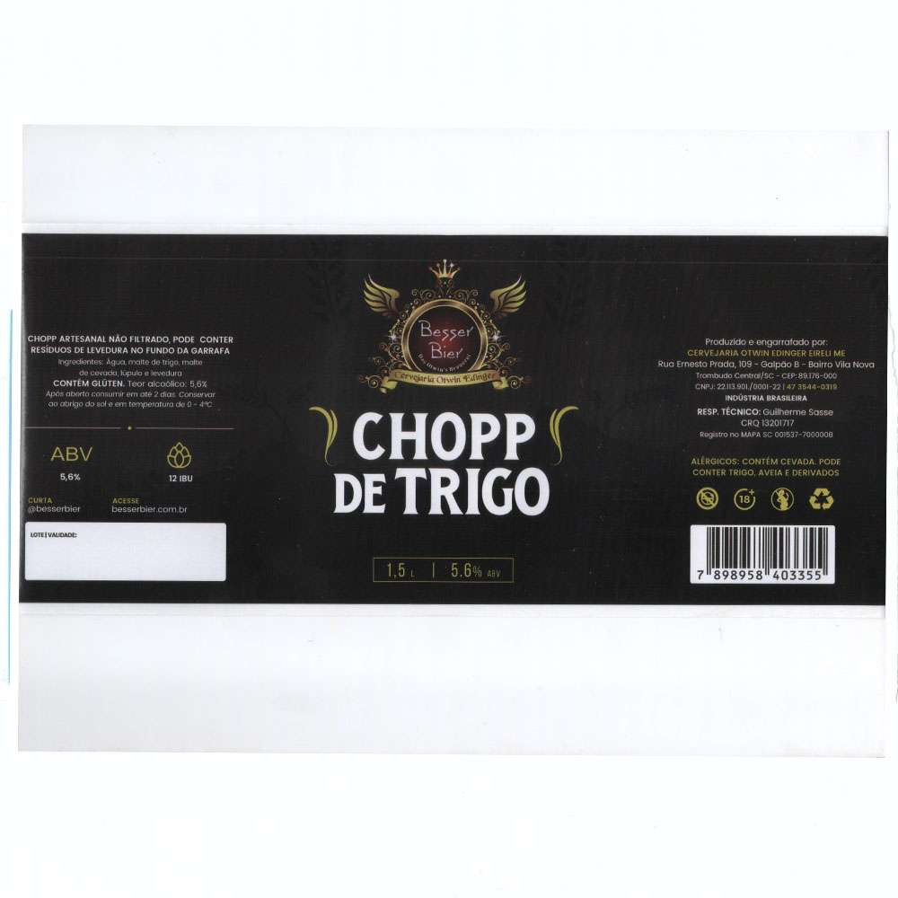 Besser Bier - Chopp De Trigo (30cm)