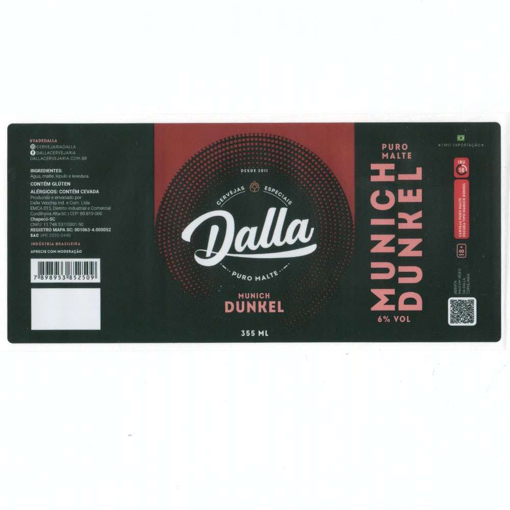 Cervejas Especiais Dalla - Munich Dunkel 355ml
