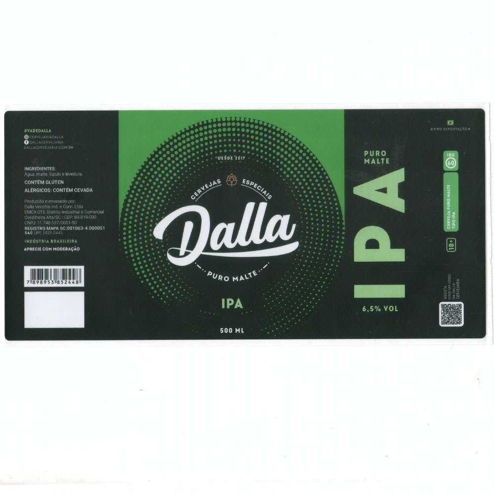 Cervejas Especiais Dalla - Ipa 500ml