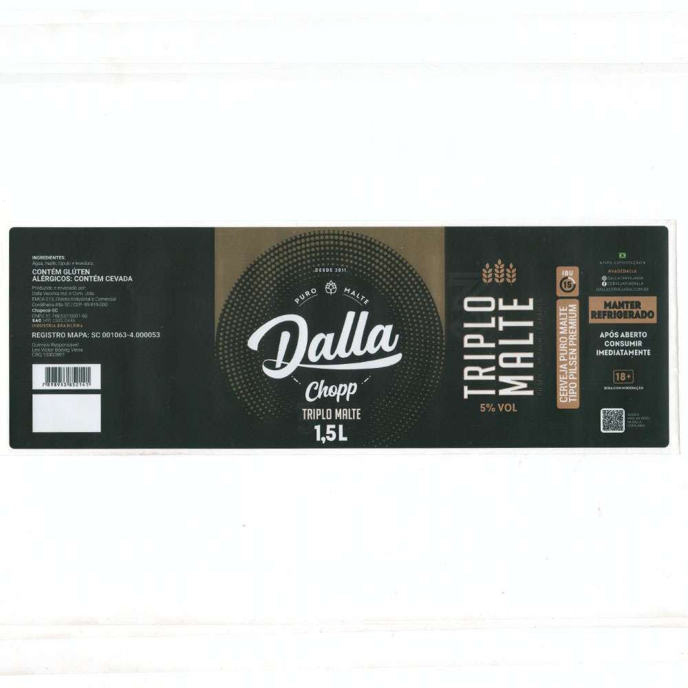 Cervejas Especiais Dalla - Chopp Triplo Malte 1,5L