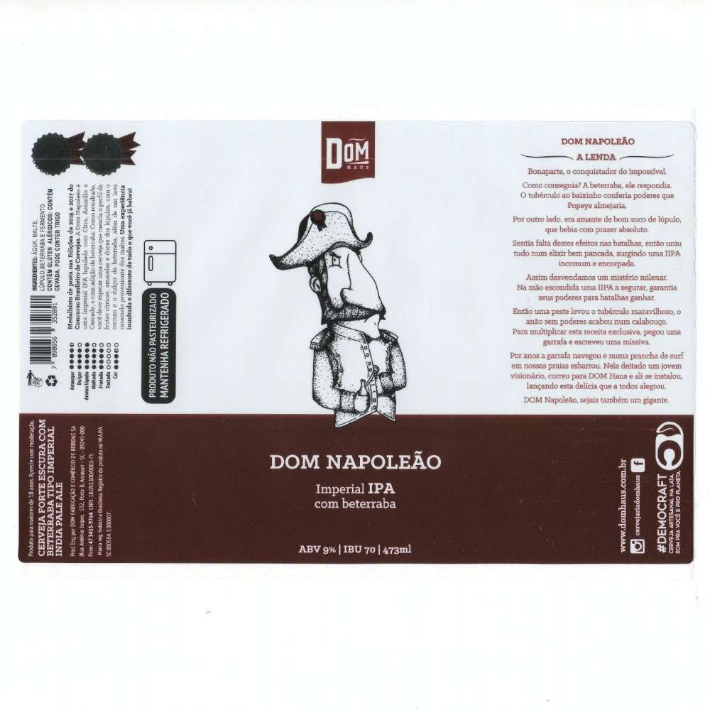 Dom Haus - Dom Napoleão, Imperial Ipa com beterraba 473ml