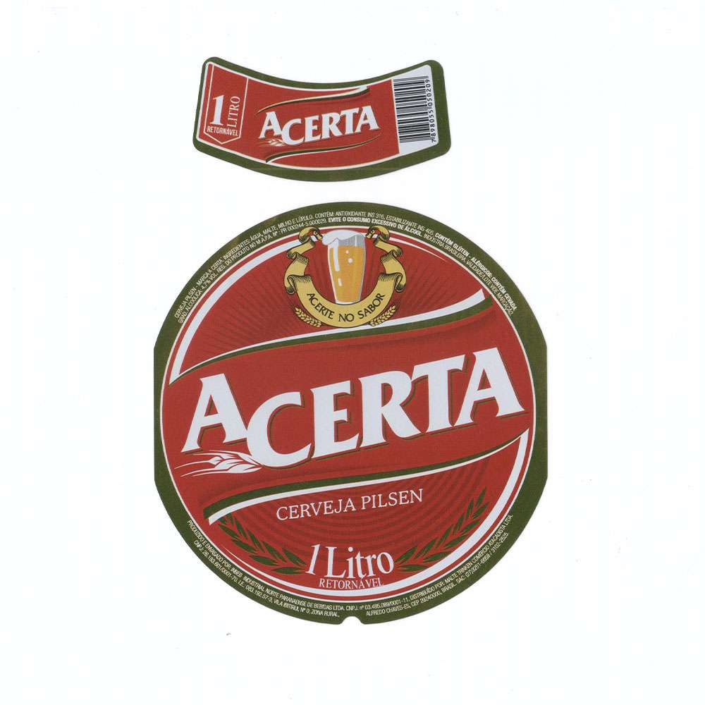 Cerveja Acerta - Cerveja Pilsen 1Litro