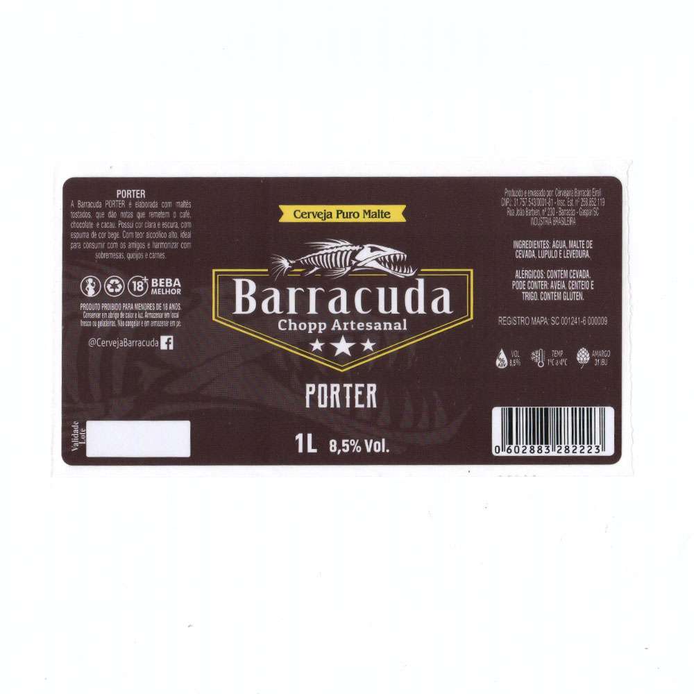 Barracuda Chopp Artesanal - Porter 1L