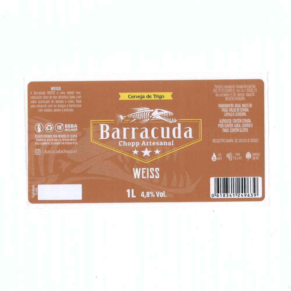 Barracuda Chopp Artesanal - Weiss 1L
