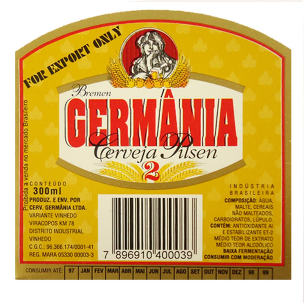 Germânia Pilsen 355 ml For Export Only